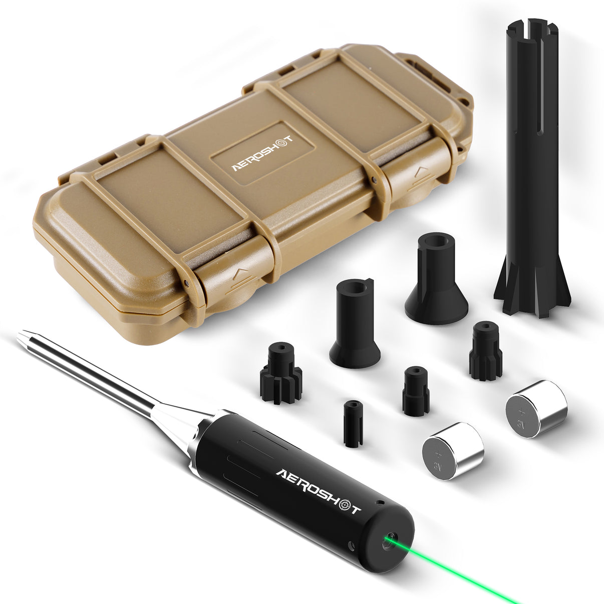 x03 green laser boresighter kit with adapters and carrying case for multi caliber use