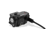 Aeroshot GAL-B pistol light charging through its USB-C port